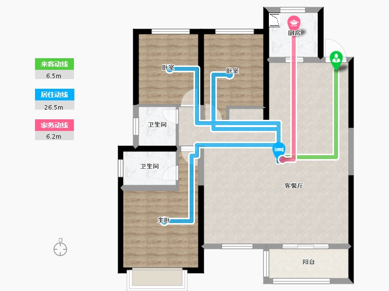 陕西省-西安市-沣水云岭-100.72-户型库-动静线