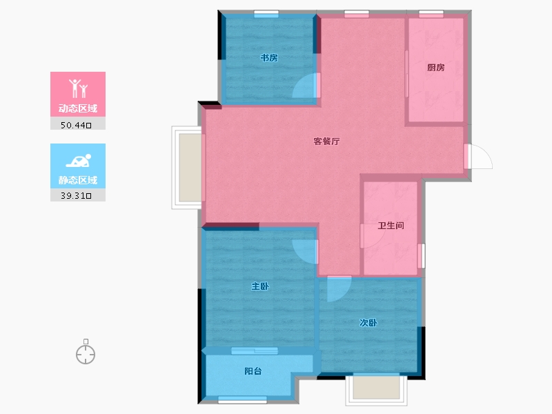 山东省-枣庄市-北大洋楼-80.87-户型库-动静分区