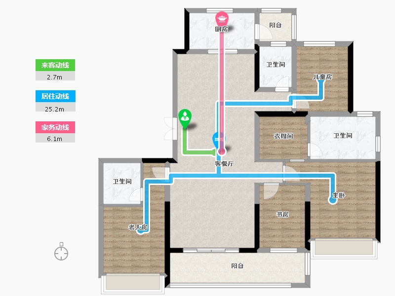 陕西省-西安市-沣水云岭-131.61-户型库-动静线