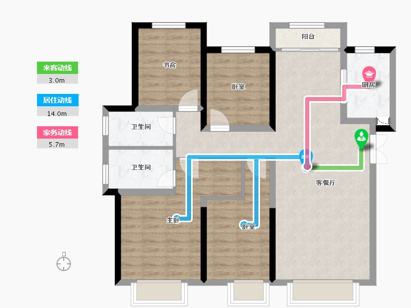 陕西省-西安市-电建地产�吃酶�-94.89-户型库-动静线