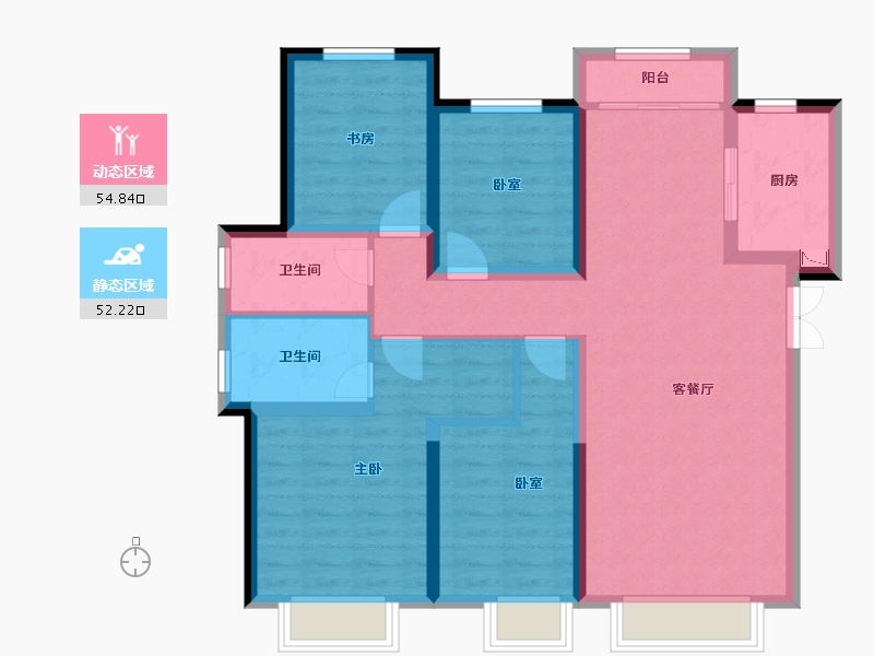 陕西省-西安市-电建地产�吃酶�-94.89-户型库-动静分区