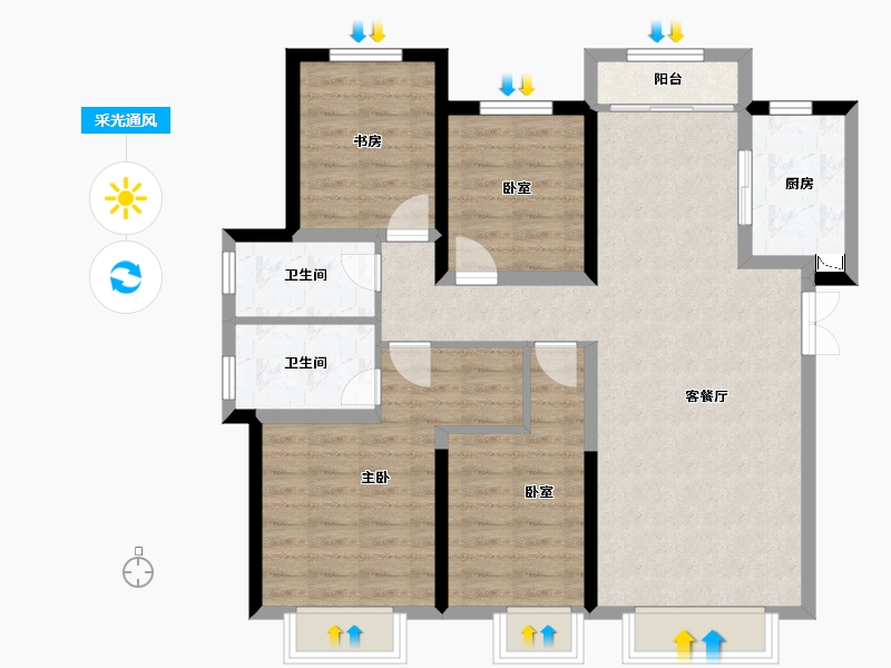 陕西省-西安市-电建地产�吃酶�-94.89-户型库-采光通风