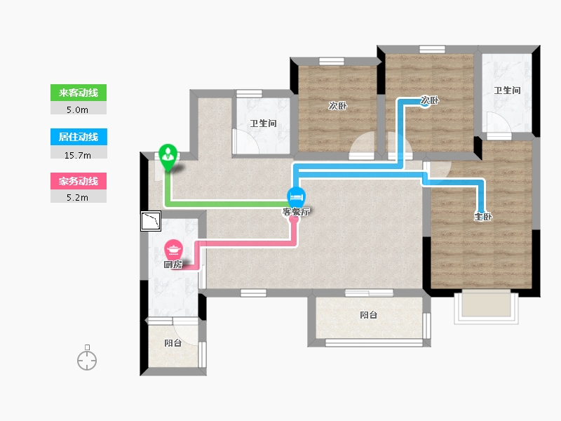 四川省-眉山市-融创璟凌溪-80.26-户型库-动静线