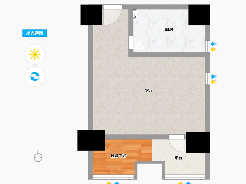 陕西省-西安市-南湖�o汇-44.74-户型库-采光通风