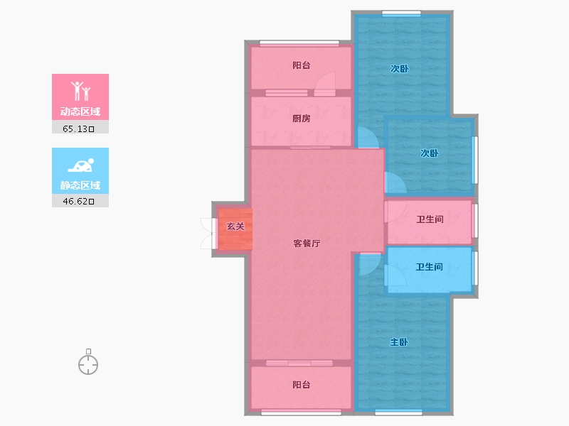 湖北省-十堰市-百强世纪城|百强中心-100.63-户型库-动静分区