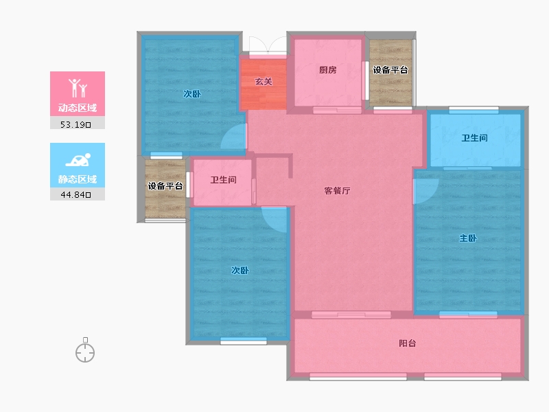 湖北省-十堰市-百强世纪城|百强中心-93.44-户型库-动静分区