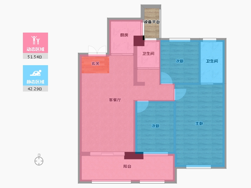 湖北省-十堰市-百强世纪城|百强中心-86.07-户型库-动静分区