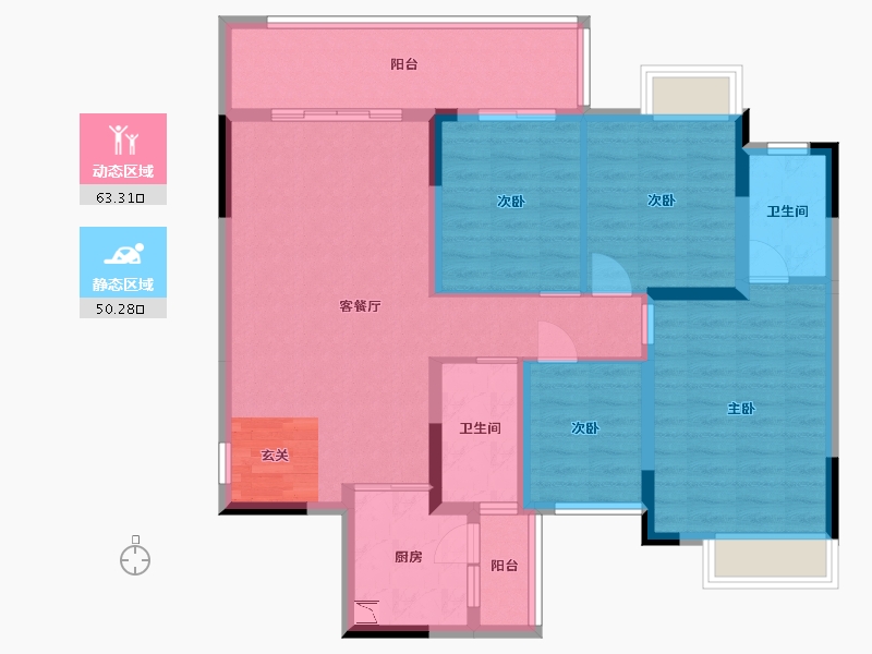 广西壮族自治区-桂林市-交投・彰泰漓东新城-101.17-户型库-动静分区