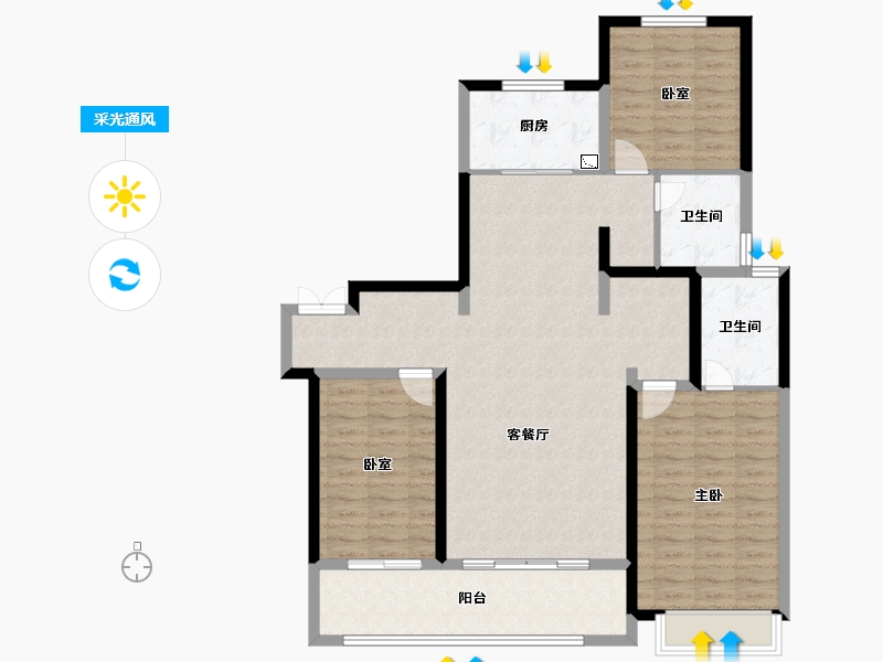 青海省-西宁市-富力开远城-114.85-户型库-采光通风