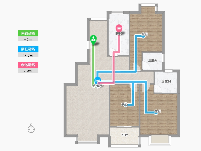 陕西省-西安市-双维花溪湾-107.27-户型库-动静线