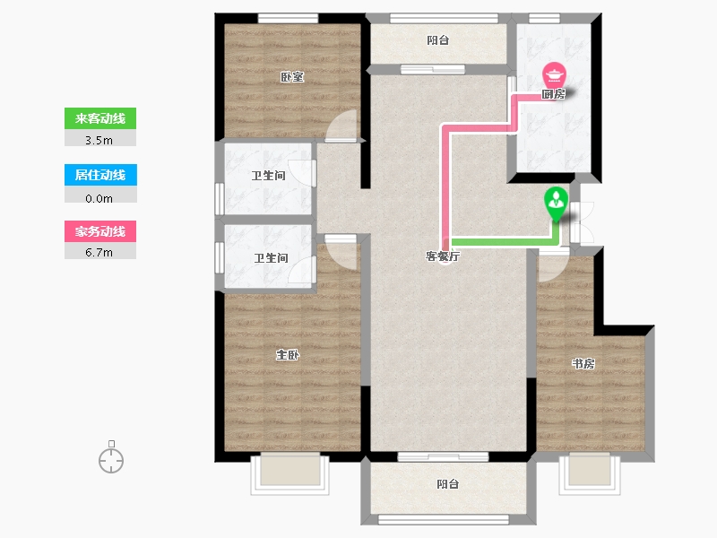 陕西省-西安市-雁泊台-103.79-户型库-动静线