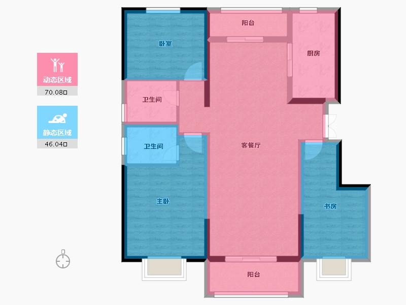 陕西省-西安市-雁泊台-103.79-户型库-动静分区