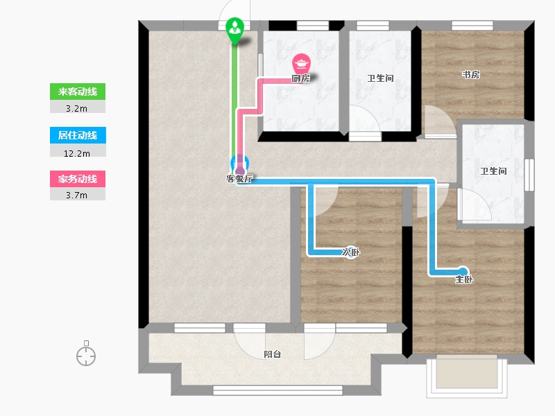 山东省-青岛市-保利领秀海-72.31-户型库-动静线