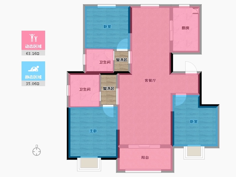 陕西省-西安市-力高・君御世家-91.88-户型库-动静分区