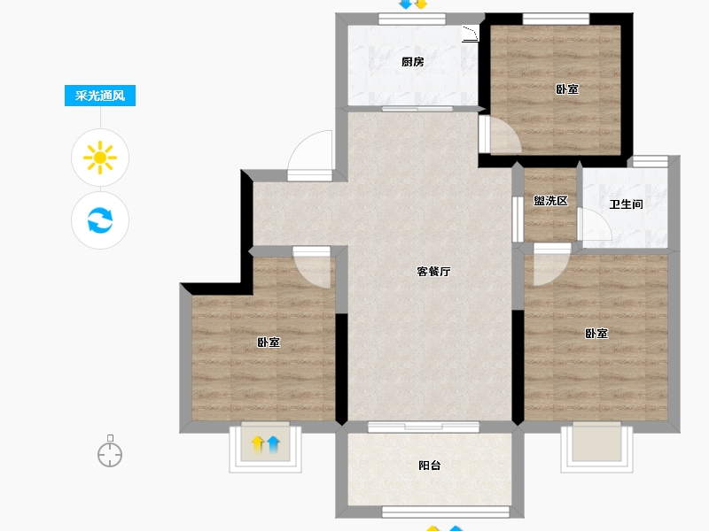 陕西省-西安市-力高・君御世家-69.21-户型库-采光通风