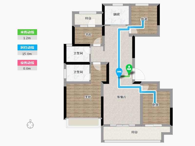 陕西省-西安市-弘阳昕悦府-102.96-户型库-动静线