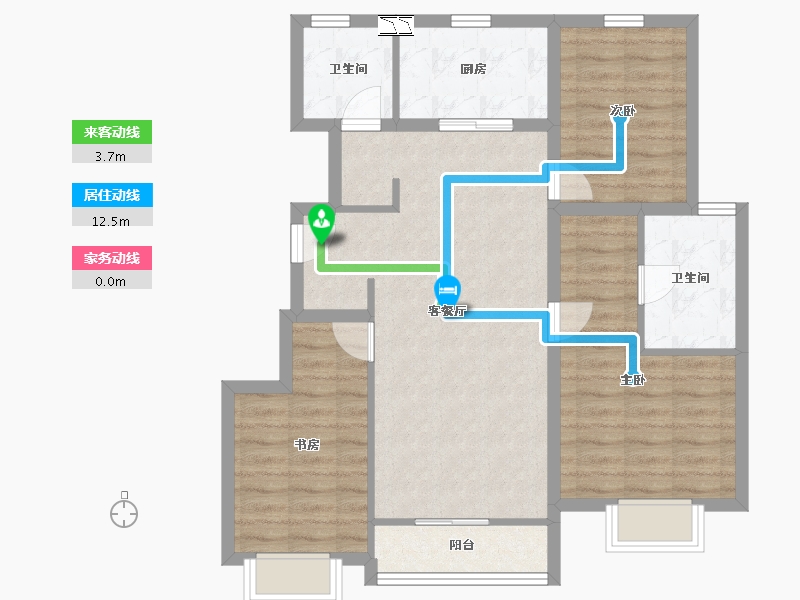 河北省-唐山市-龙湖・天境-85.22-户型库-动静线