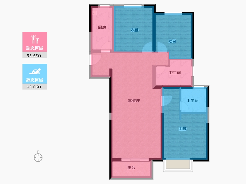 青海省-西宁市-富力开远城-87.88-户型库-动静分区