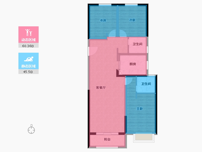 青海省-西宁市-富力开远城-94.56-户型库-动静分区