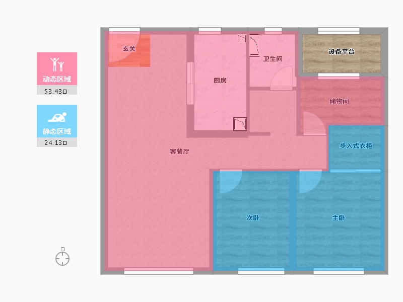 黑龙江省-哈尔滨市-金地・风华雅筑-72.53-户型库-动静分区