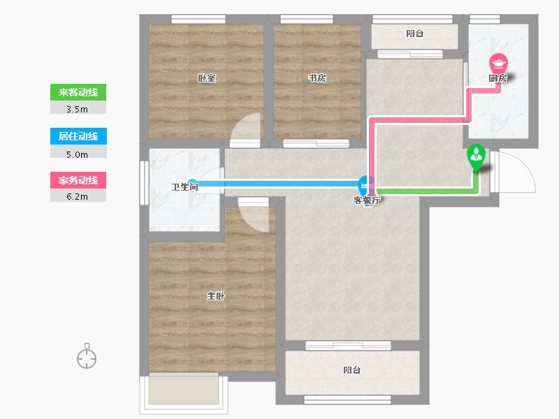 河北省-石家庄市-易居熙园-71.05-户型库-动静线