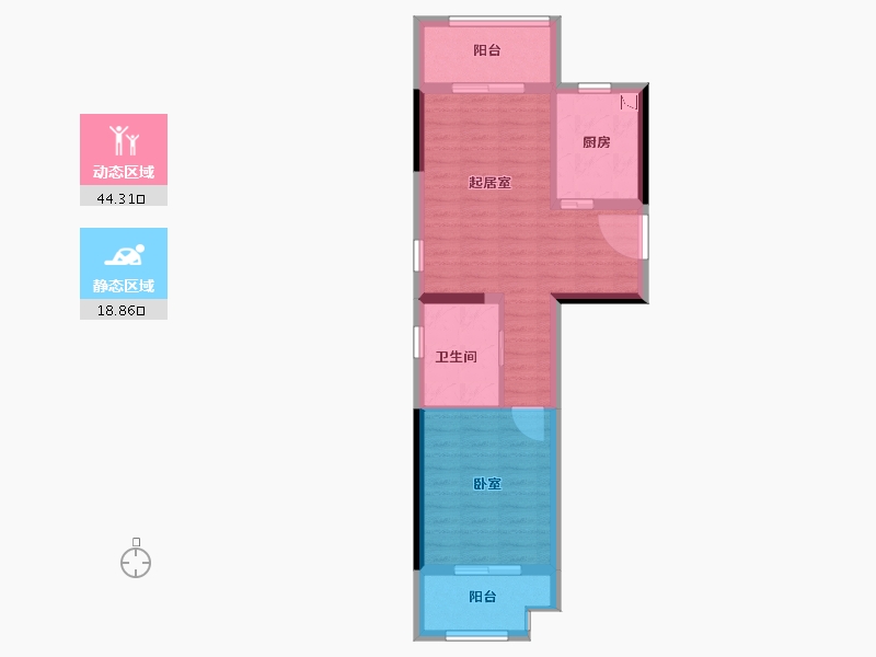 陕西省-西安市-高新・骊山下的院子-56.07-户型库-动静分区