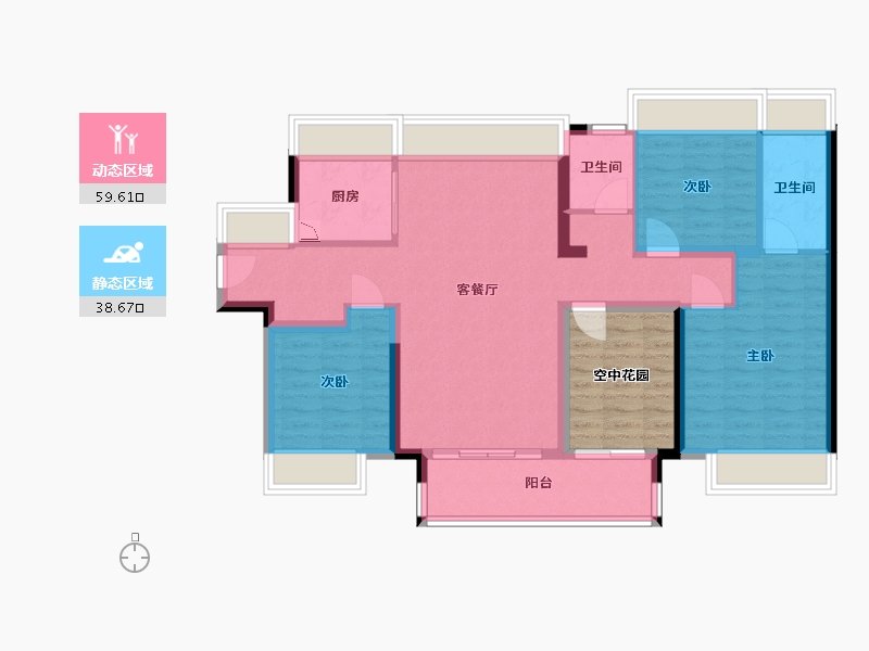 广东省-江门市-旭辉双龙台-96.03-户型库-动静分区