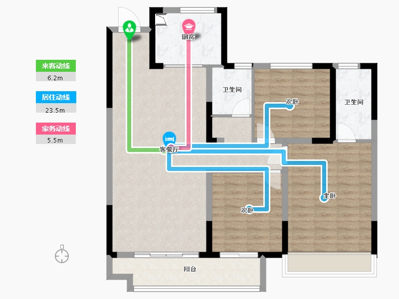 河南省-安阳市-开祥 御龙城-102.68-户型库-动静线