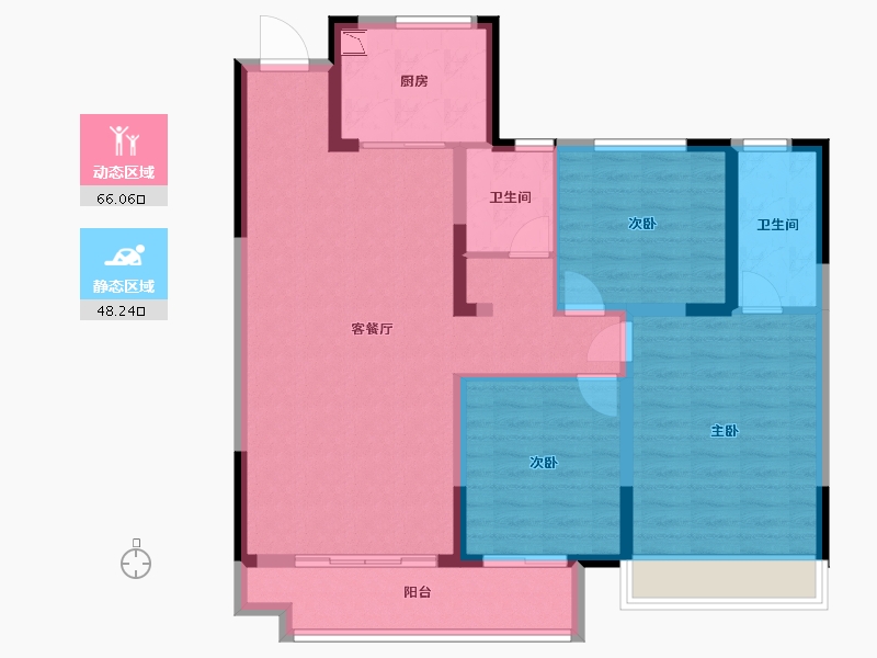 河南省-安阳市-开祥 御龙城-102.68-户型库-动静分区