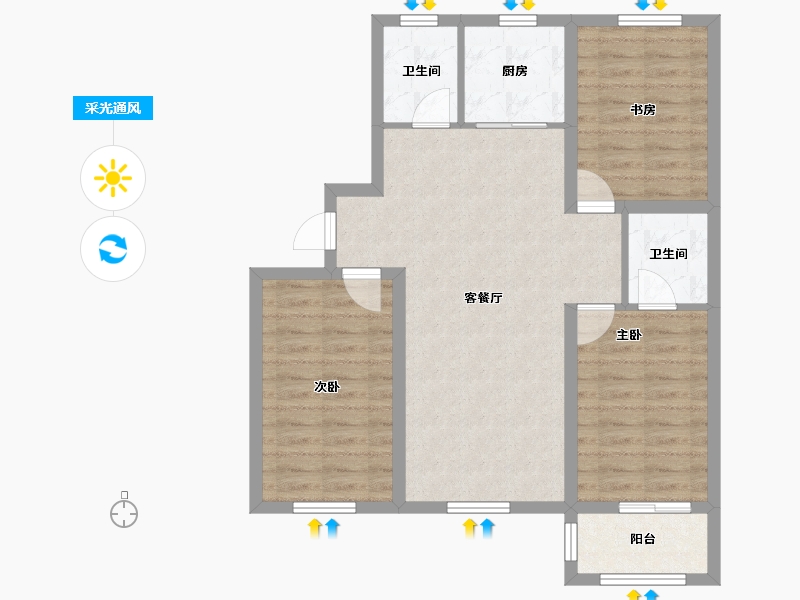 河北省-唐山市-天和盛世-81.00-户型库-采光通风