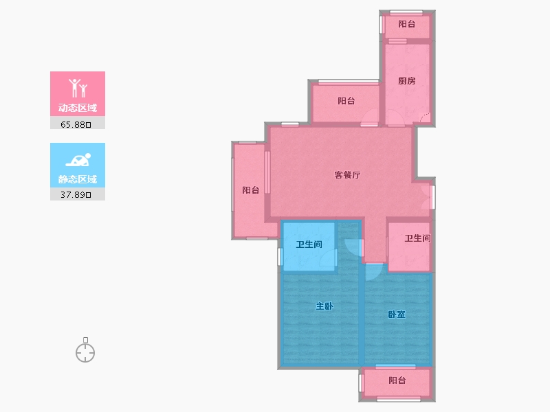 河北省-廊坊市-廊坊鸿坤・理想城-92.09-户型库-动静分区