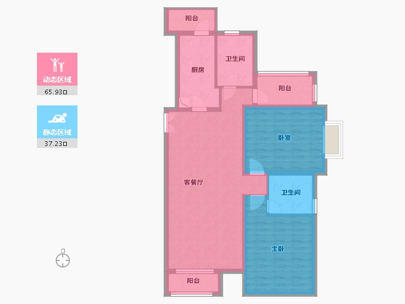 河北省-廊坊市-廊坊鸿坤・理想城-92.09-户型库-动静分区