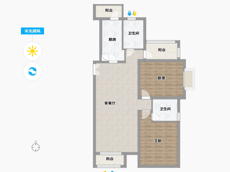 河北省-廊坊市-廊坊鸿坤・理想城-92.09-户型库-采光通风