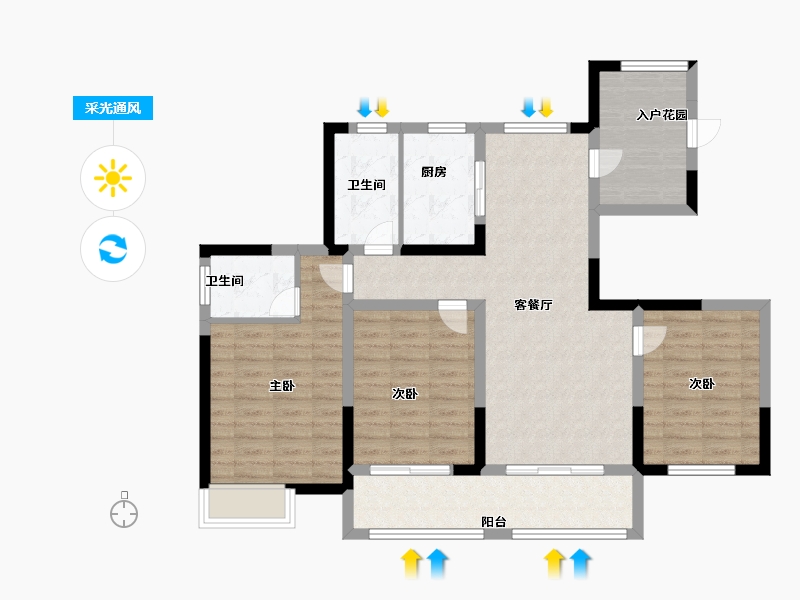 江苏省-盐城市-通银红堡庄园-95.80-户型库-采光通风