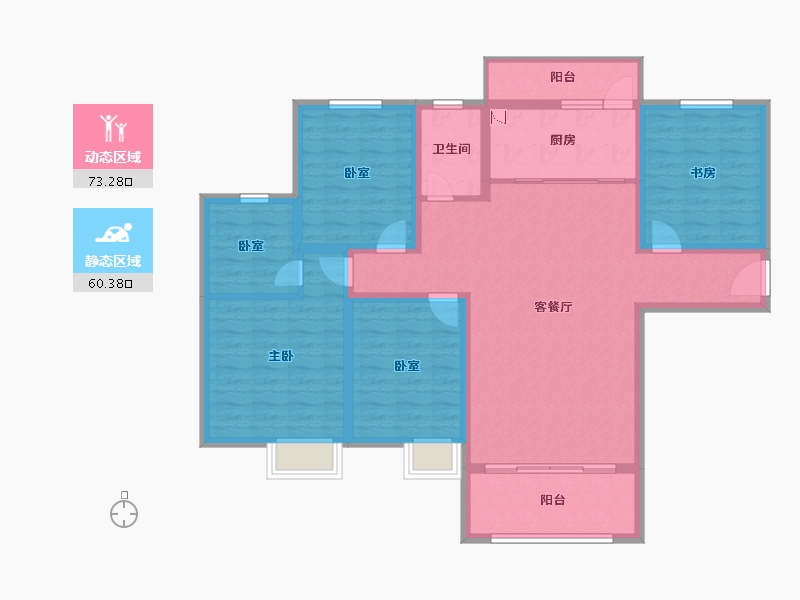 甘肃省-陇南市-陇城壹号三期-119.68-户型库-动静分区