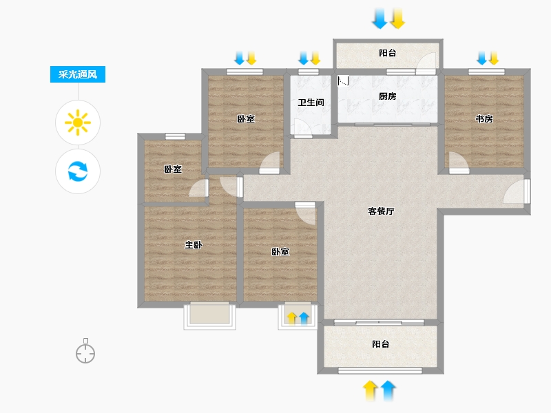 甘肃省-陇南市-陇城壹号三期-119.68-户型库-采光通风