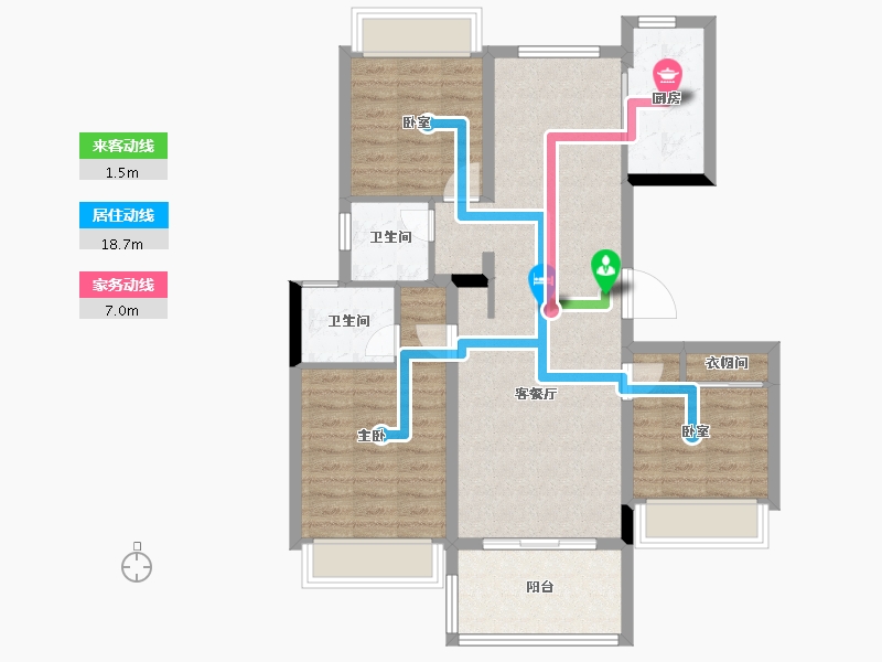 湖北省-天门市-上坤北湖四季-86.02-户型库-动静线