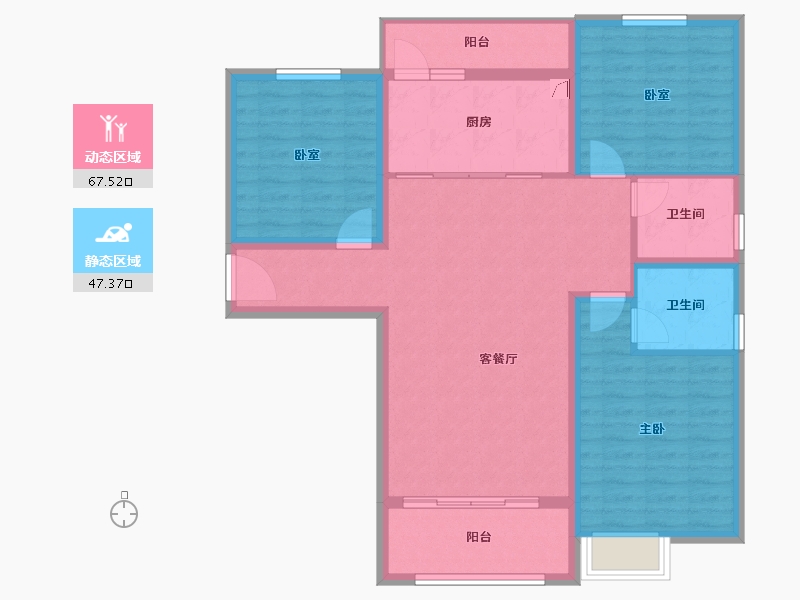 甘肃省-陇南市-陇城壹号三期-103.40-户型库-动静分区