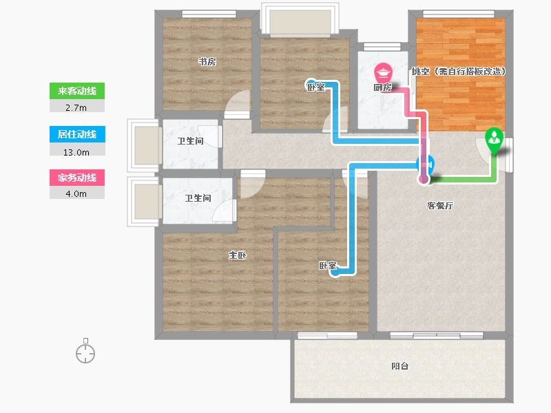 湖南省-衡阳市-金钟・美墅湾-105.08-户型库-动静线