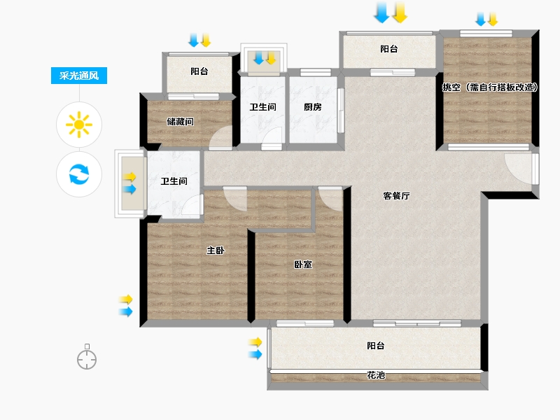 湖南省-衡阳市-金钟.央玺-114.89-户型库-采光通风