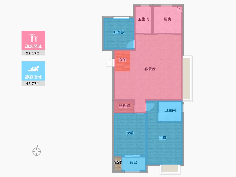 山西省-晋中市-保利时光印象-96.79-户型库-动静分区