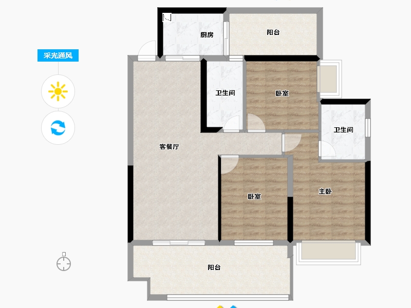 湖南省-衡阳市-万和大院-99.88-户型库-采光通风