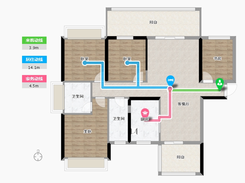 湖南省-衡阳市-万和大院-121.65-户型库-动静线