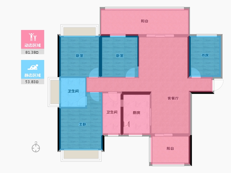 湖南省-衡阳市-万和大院-121.65-户型库-动静分区