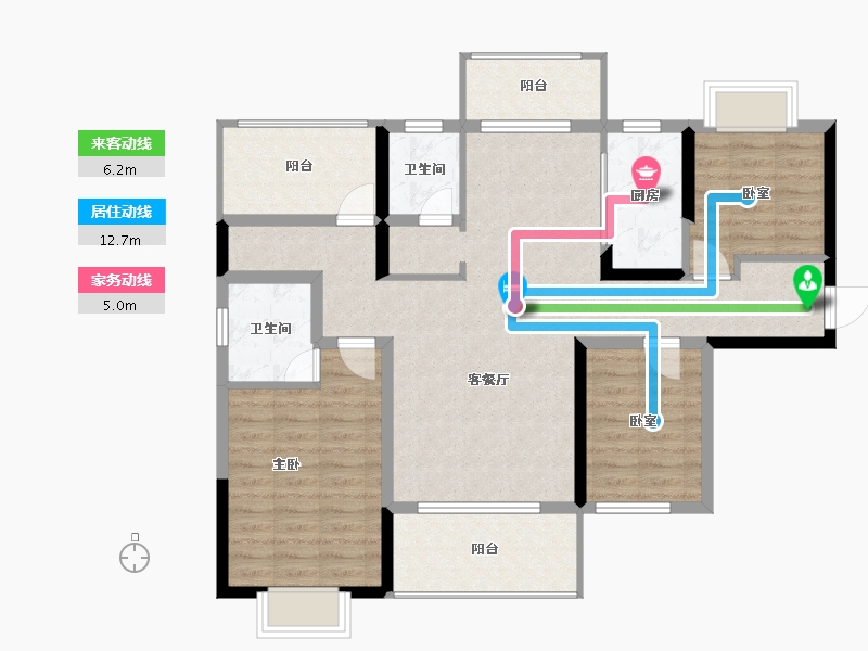 湖南省-衡阳市-鸿豪・东御-101.84-户型库-动静线