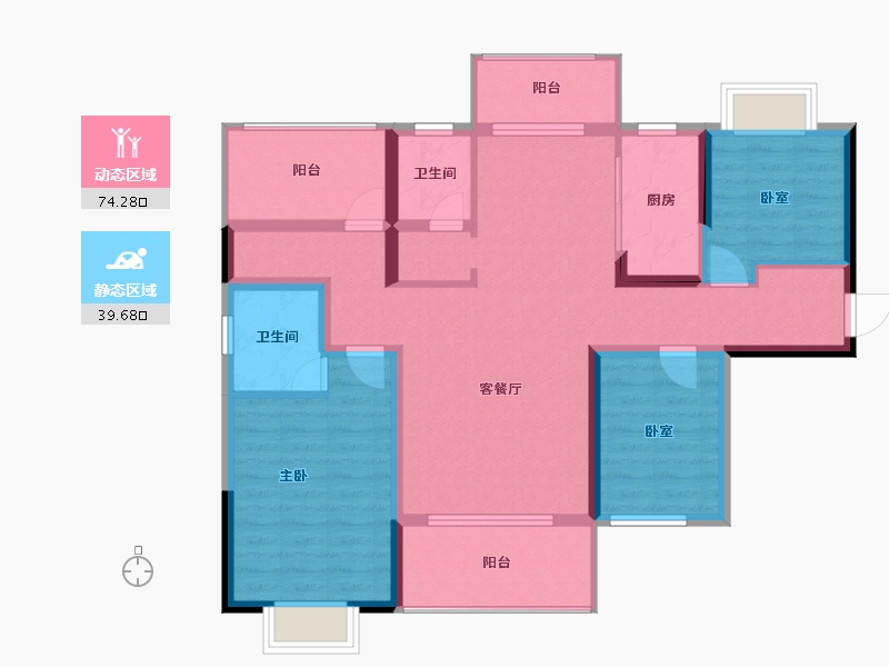 湖南省-衡阳市-鸿豪・东御-101.84-户型库-动静分区