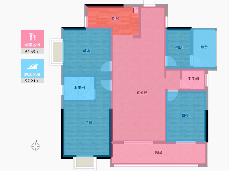 湖南省-衡阳市-鸿豪・东御-106.32-户型库-动静分区