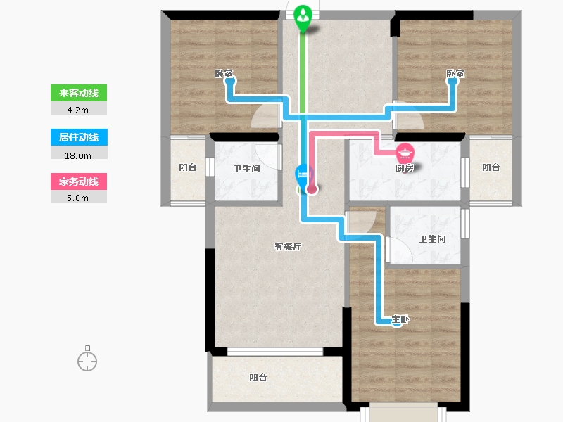 湖南省-衡阳市-来雁1号-77.39-户型库-动静线