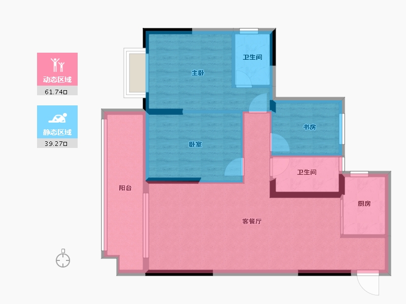 湖南省-衡阳市-来雁1号-90.94-户型库-动静分区