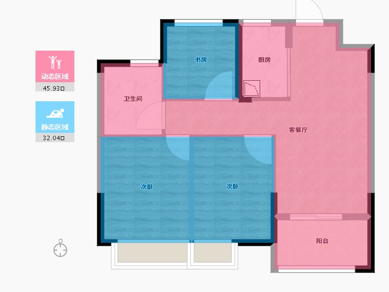 浙江省-宁波市-甬樾湾-70.01-户型库-动静分区